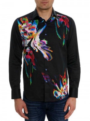 Robert Graham Aurora Long Sleeve Button Down Shirt Black | 61834ZYVP