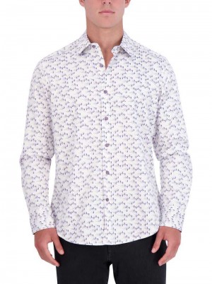 Robert Graham Bandwith Long Sleeve Button Down Shirt Blue | 01693ANCP