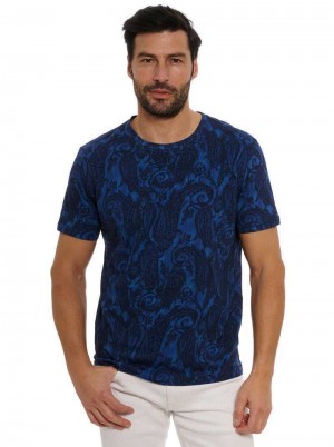 Robert Graham Bodhi T-shirt Navy | 26435WEKJ