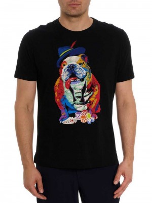 Robert Graham Casino Graham T-shirt Black | 82795BWFE