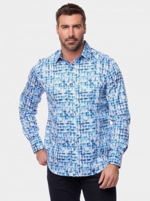 Robert Graham Erasmus Long Sleeve Button Down Shirt Blue | 80512KGIA