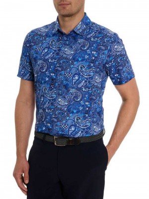 Robert Graham Golden Paisley Polo Navy | 78096QWUR