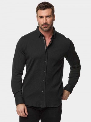 Robert Graham Hammond Long Sleeve W Oven Shirt Black | 67153JFUC