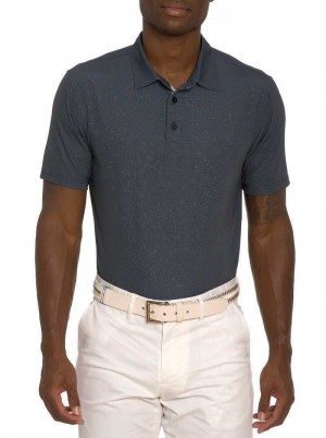 Robert Graham Hyde Performance Polo Black | 65318KZPI