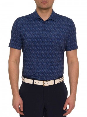 Robert Graham Iron Skull Performance Polo Navy | 02837KDZH