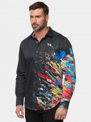 Robert Graham Knightsbridge Long Sleeve Button Down Shirt Black | 15479UVMA