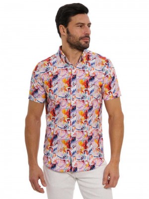 Robert Graham Ledger Short Sleeve Button Down Shirt Multi | 86403ZSQN