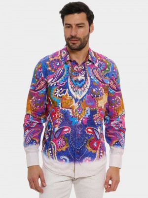 Robert Graham Limited Edition Bead My Guest Long Sleeve Button Down Shirt Multi | 52604MOLP