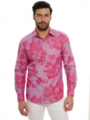 Robert Graham Limited Edition Endless Dreams Long Sleeve Button Down Shirt Tall Pink | 49512OPHJ