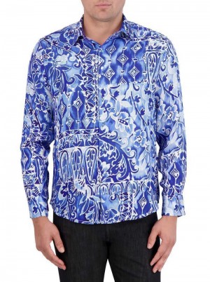 Robert Graham Limited Edition Jaipore Long Sleeve Button Down Shirt Blue | 09627BIFN