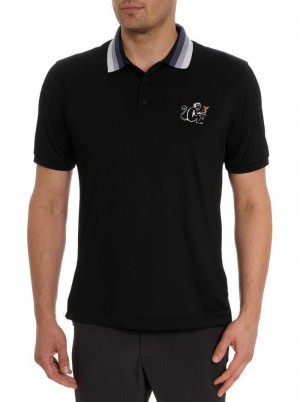 Robert Graham Monkey Business Polo Black | 21780QXYZ