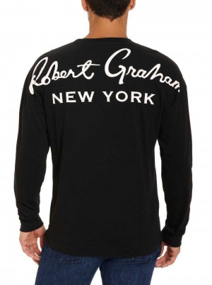 Robert Graham New York Long Sleeve T-shirt Black | 16928TKAI