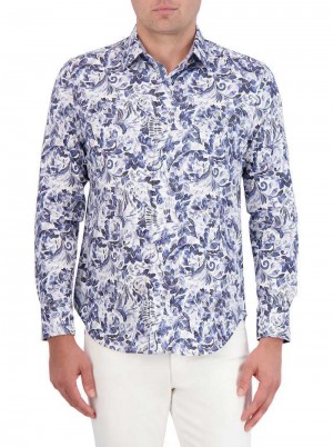 Robert Graham Santa Cruz Long Sleeve Button Down Shirt Blue | 65790UIOF