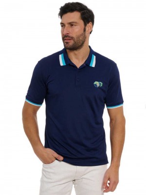 Robert Graham Skull Dice Polo Navy | 65413CWDS