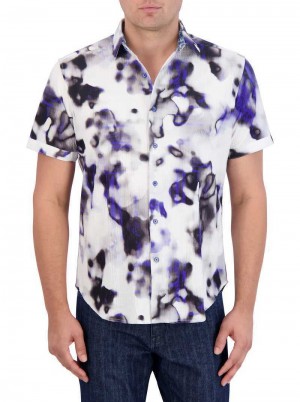 Robert Graham Tasman Short Sleeve Button Down Shirt Blue | 67591KICX