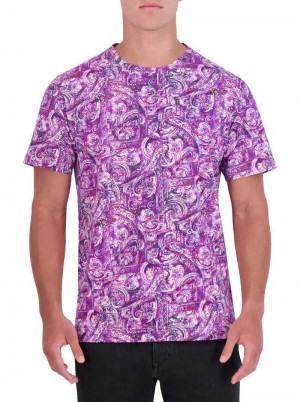 Robert Graham Tobin Graphic T-shirt Purple | 75693ATWB