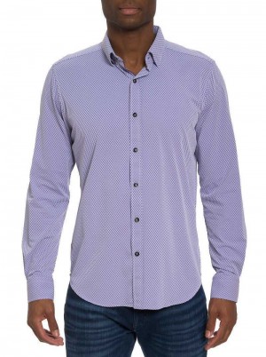 Robert Graham Tocci Long Sleeve Button Down Shirt Purple | 20647PUEM