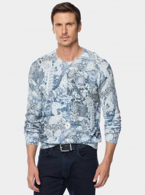 Robert Graham Valtos Long Sleeve Knit Blue | 83120BORA