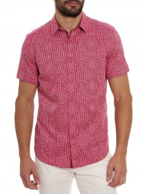 Robert Graham Voyage Short Sleeve Button Down Shirt Pink | 36927STUR