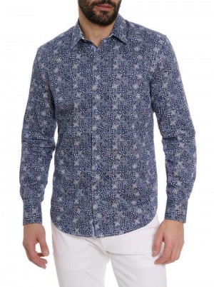 Robert Graham Walpon Long Sleeve Button Down Shirt Blue | 06317TWZO