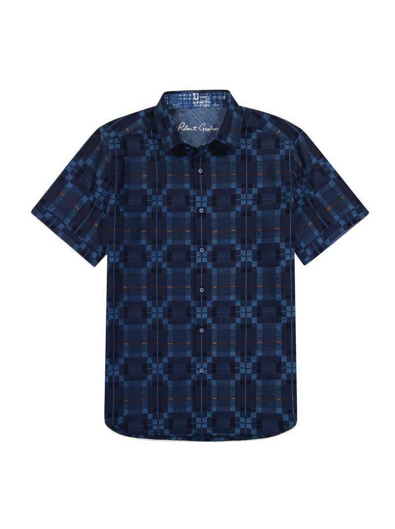 Robert Graham Aizome Short Sleeve Button Down Shirt Indigo | 03894KBJV