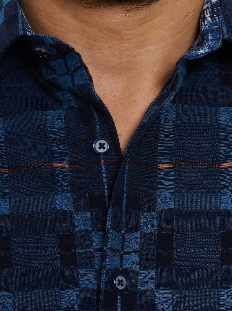 Robert Graham Aizome Short Sleeve Button Down Shirt Indigo | 03894KBJV