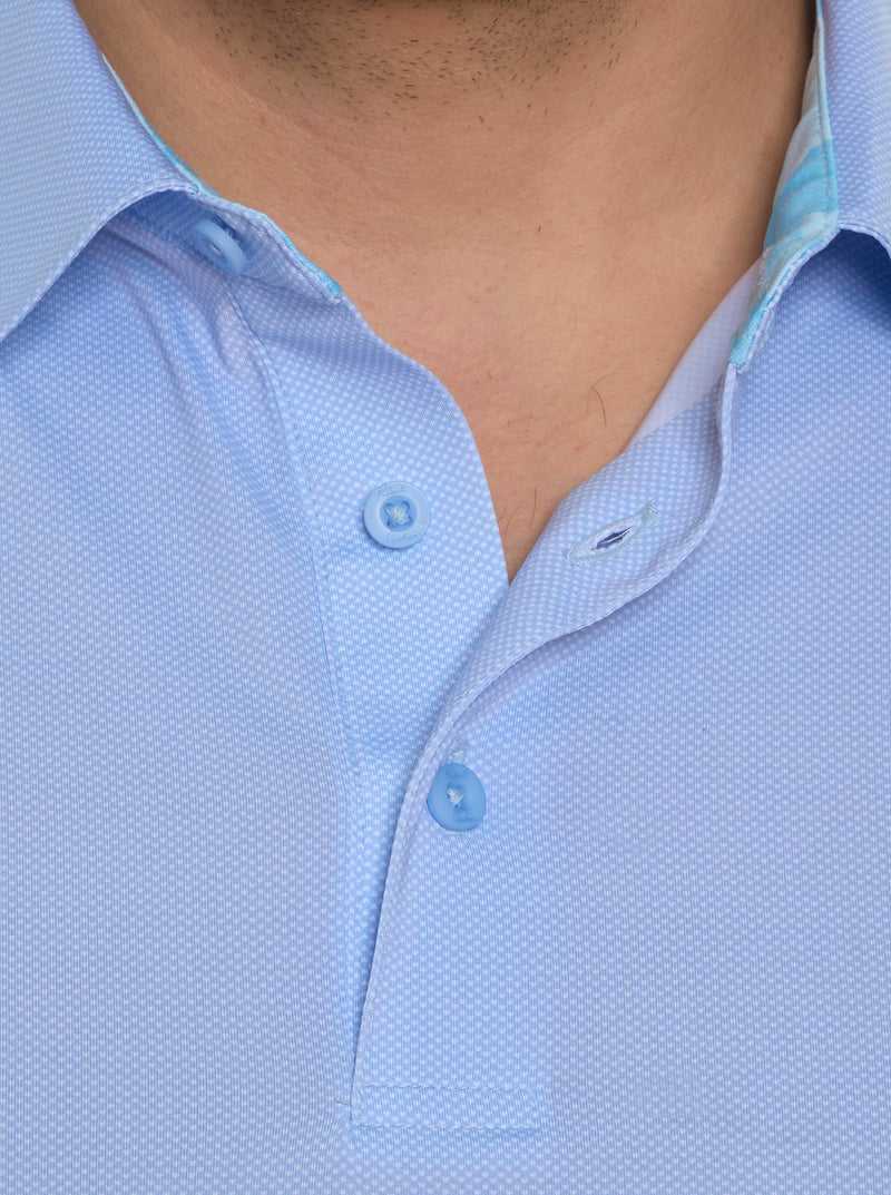 Robert Graham Alastor Long Sleeve Performance Polo Light Blue | 12637KGTR