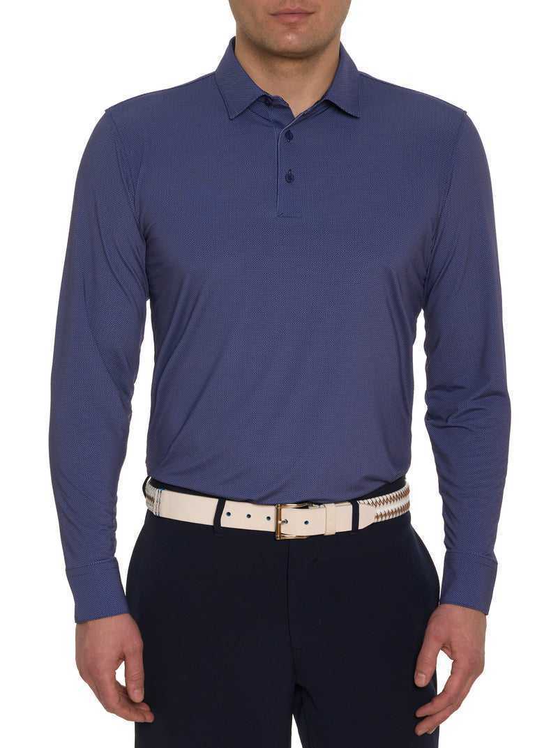 Robert Graham Alastor Long Sleeve Performance Polo Light Blue | 12637KGTR