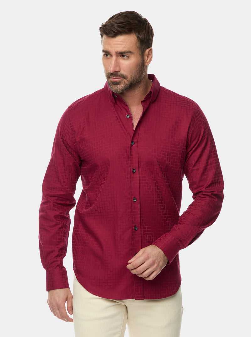 Robert Graham Amory 2 Long Sleeve Button Down Shirt Bordeaux | 75062NFDA