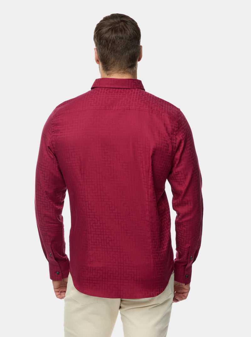 Robert Graham Amory 2 Long Sleeve Button Down Shirt Bordeaux | 75062NFDA