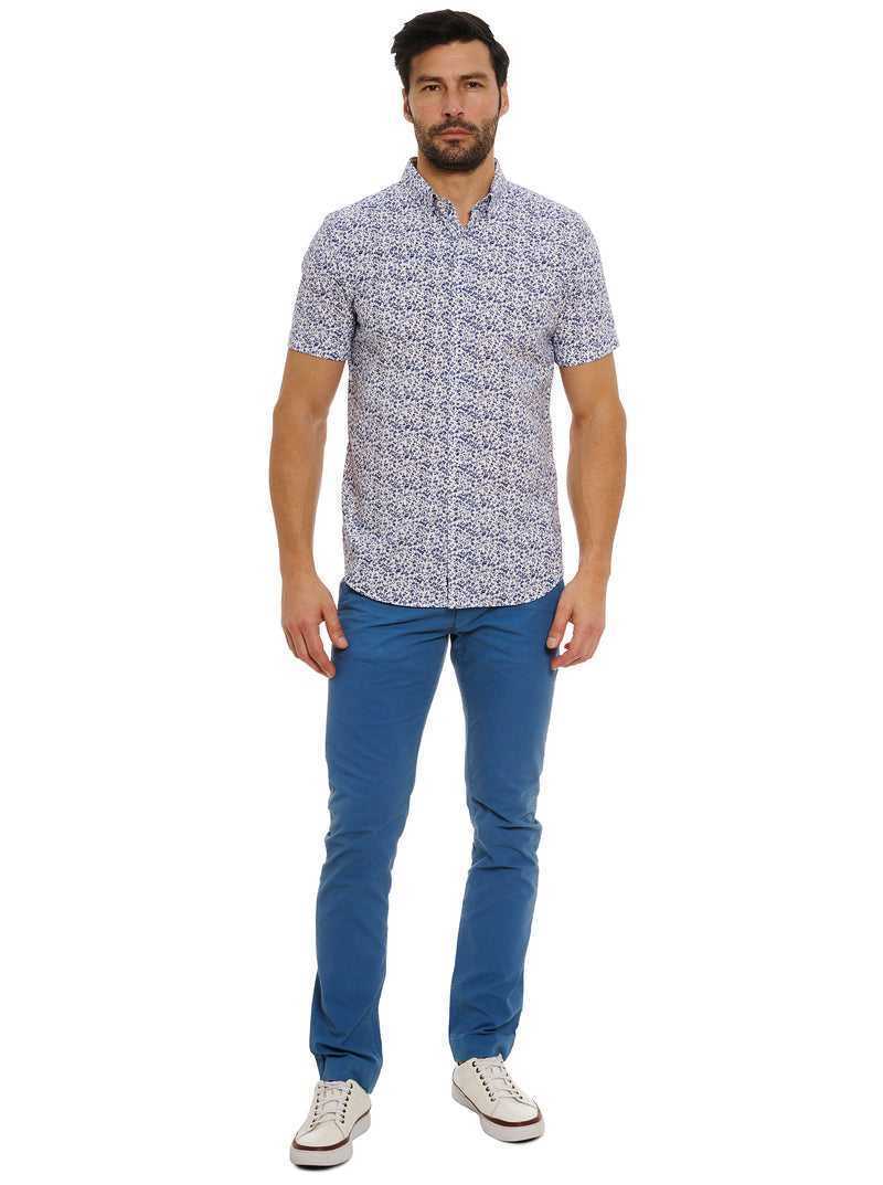 Robert Graham Bassel Short Sleeve Button Down Shirt Blue | 18026AZBK