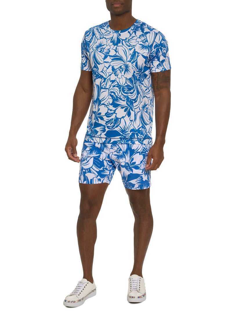 Robert Graham Beach Hibiscus Performance Graphic T-shirt Blue | 79042QLOX