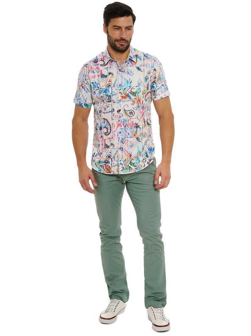 Robert Graham Belize Short Sleeve Button Down Shirt Tall Multi | 23069KINA