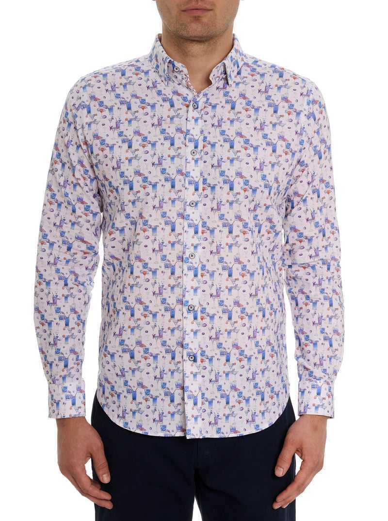 Robert Graham Blue Hawaiian Long Sleeve Button Down Shirt Tailored | 50849KOCD