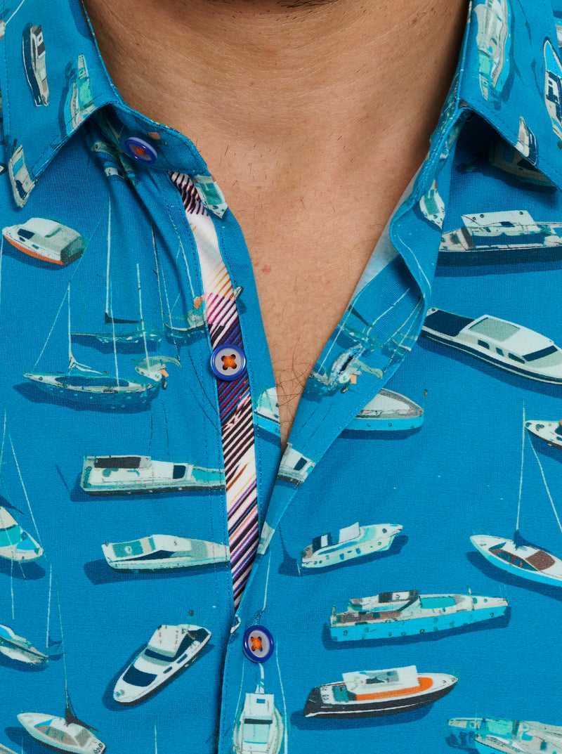 Robert Graham Boat Marina Short Sleeve Knit Shirt Teal | 13720COVQ