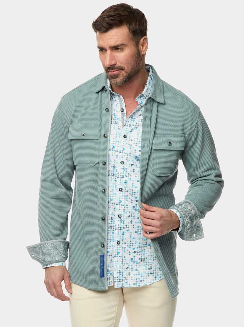 Robert Graham Brunner Long Sleeve Knit Slate Blue | 18094CSUD