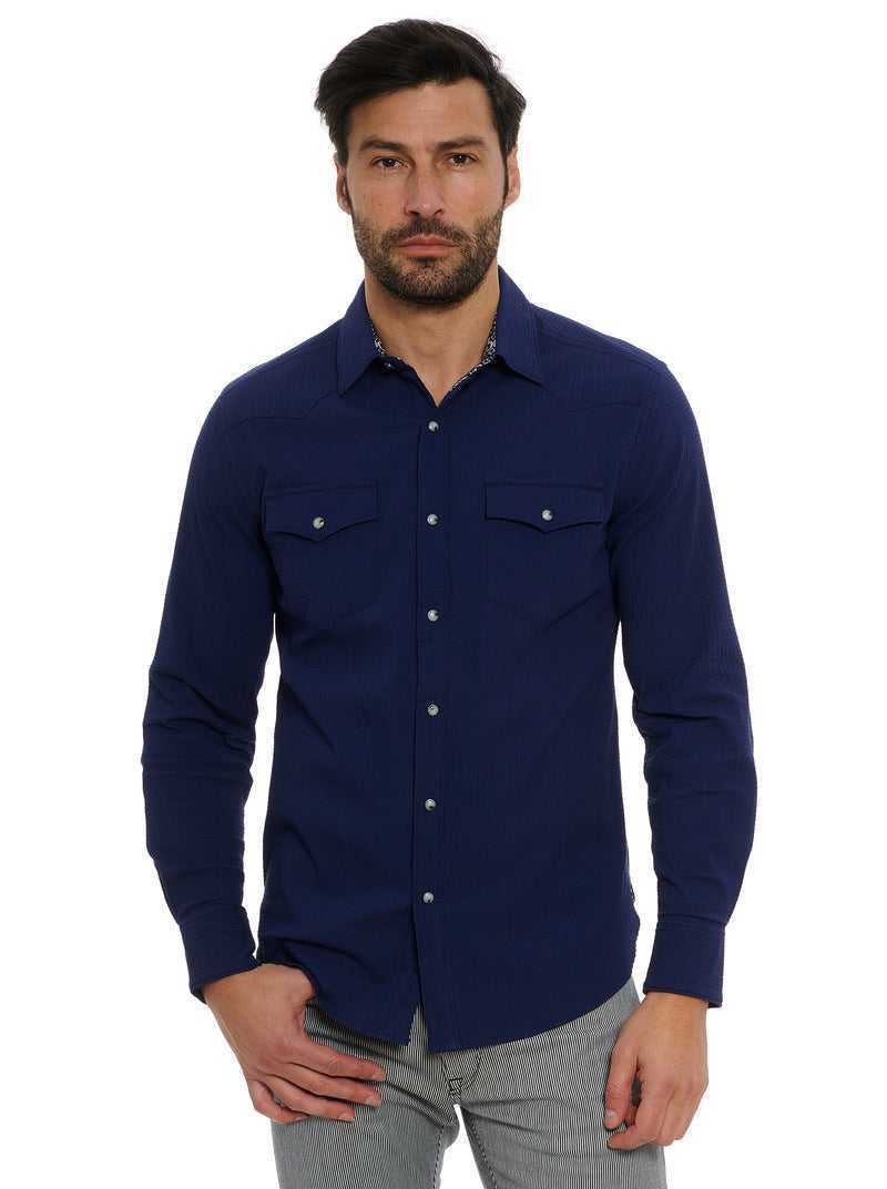 Robert Graham Cantina Long Sleeve Button Down Shirt Navy | 51738LYXT