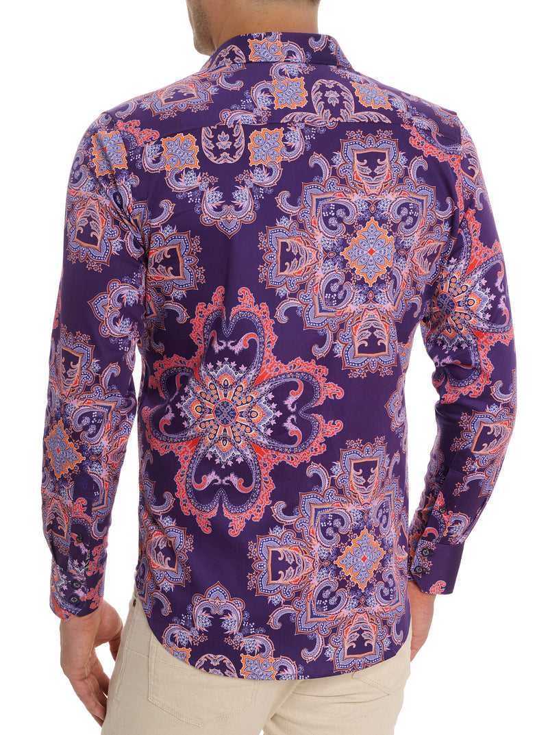 Robert Graham Casino Royale Long Sleeve Button Down Shirt Purple | 14827CEJT