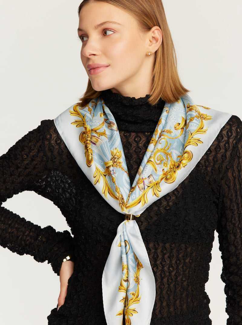 Robert Graham Champagne Ornamental Square Scarf Multi | 17946WTNH