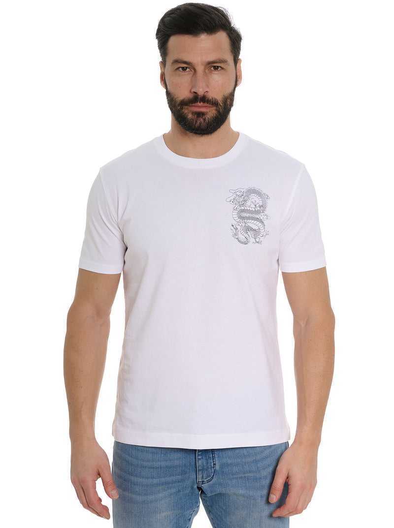 Robert Graham Dragon Roar T-shirt White | 20953HFUR