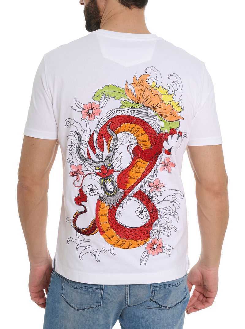 Robert Graham Dragon Roar T-shirt White | 20953HFUR