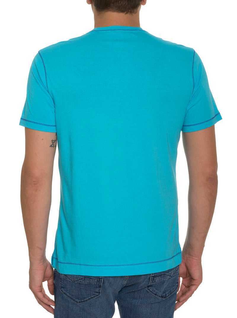 Robert Graham Eastwood T-shirt Aqua | 82950JWNI