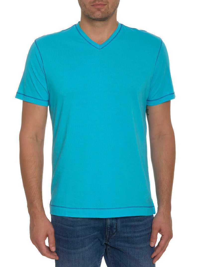 Robert Graham Eastwood T-shirt Aqua | 82950JWNI