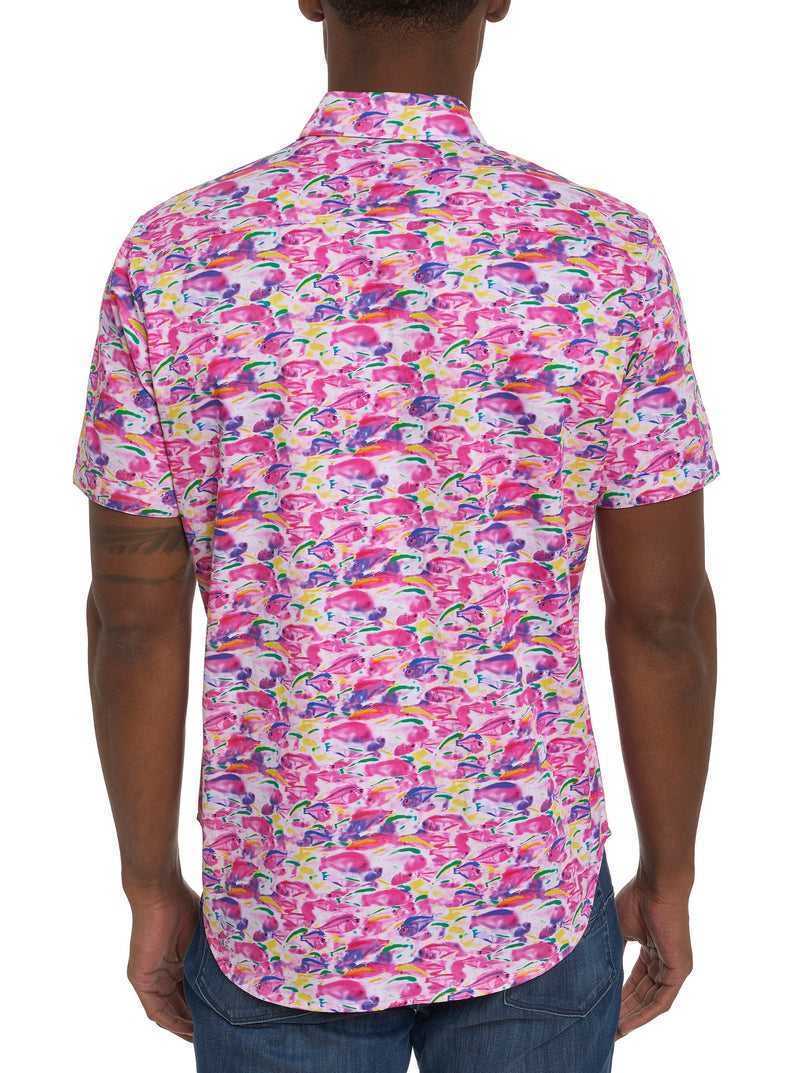 Robert Graham Fishy Business 2 Short Sleeve Button Down Shirt Pink | 54931ZRSL