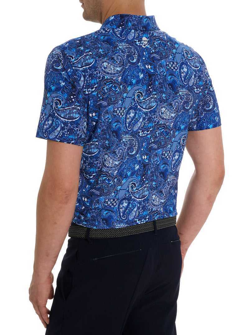 Robert Graham Golden Paisley Polo Navy | 78096QWUR