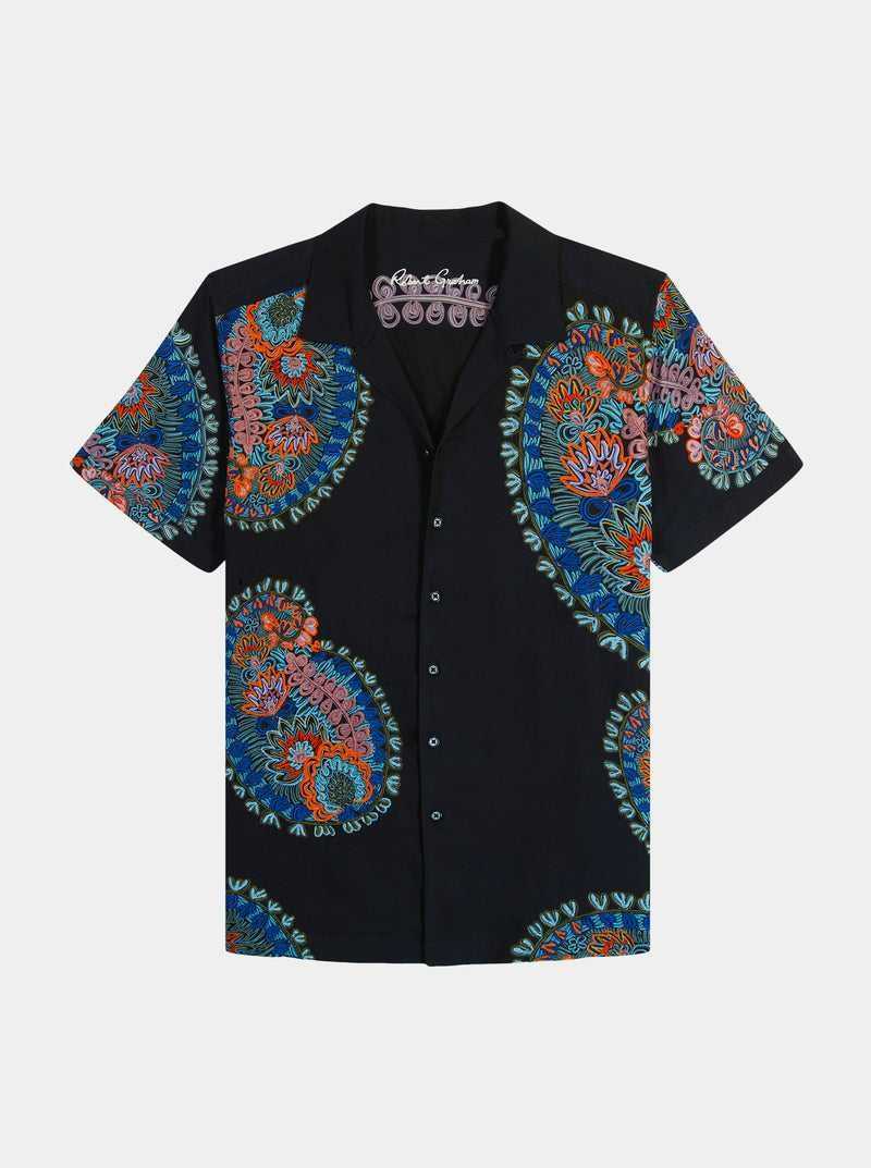 Robert Graham Goliath Short Sleeve Button Down Shirt Black | 76903JUST