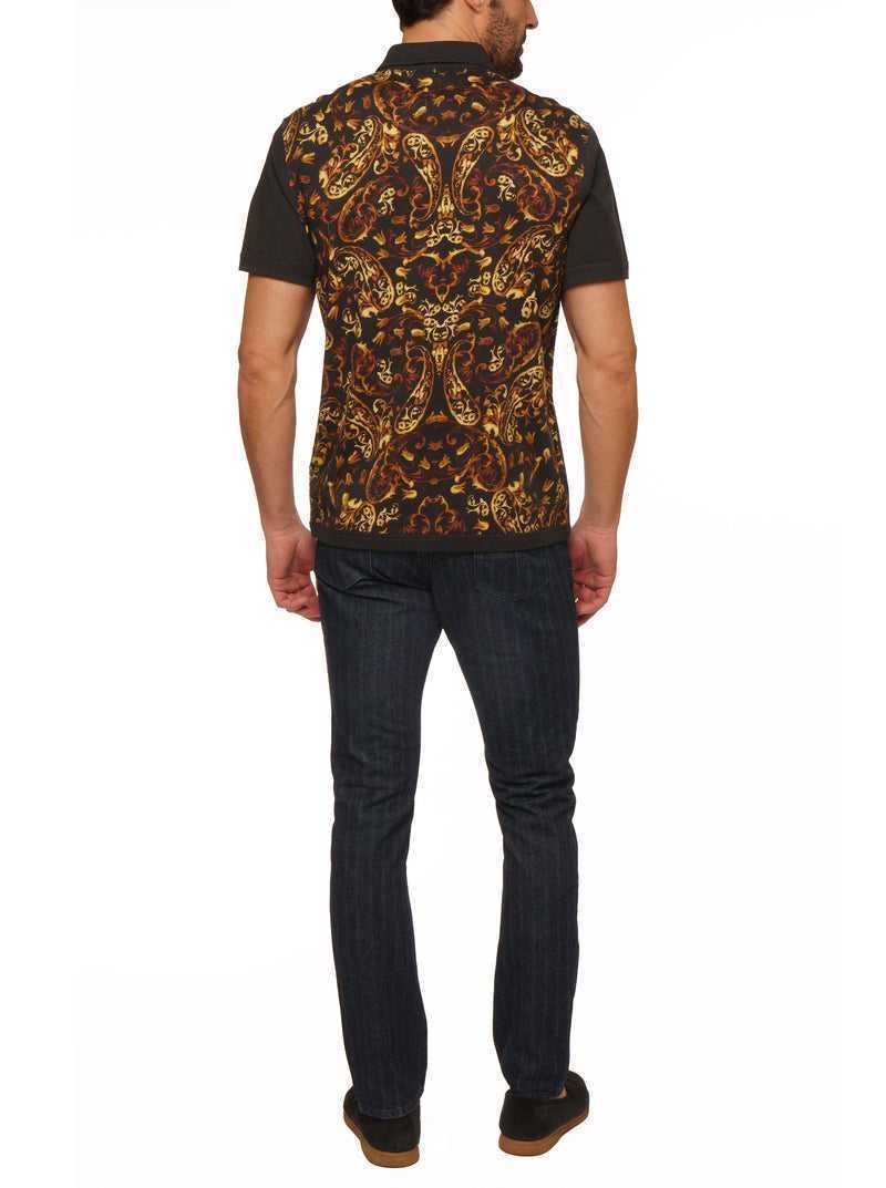 Robert Graham Hadrian Short Sleeve Knit Shirt Black | 34807ADGF