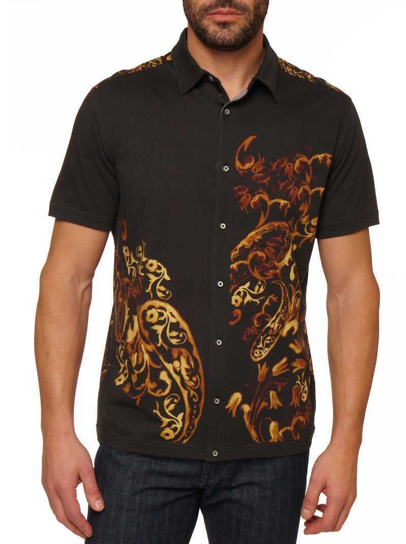 Robert Graham Hadrian Short Sleeve Knit Shirt Black | 84097LXFO