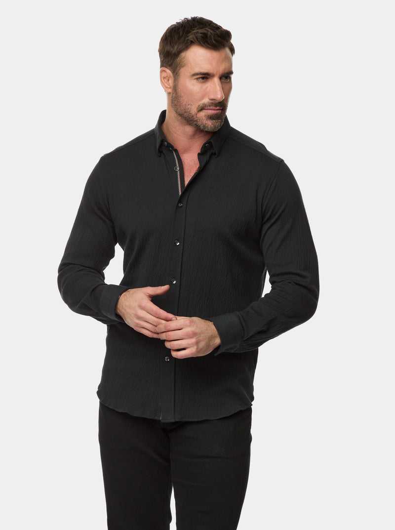 Robert Graham Hammond Long Sleeve W Oven Shirt Black | 67153JFUC