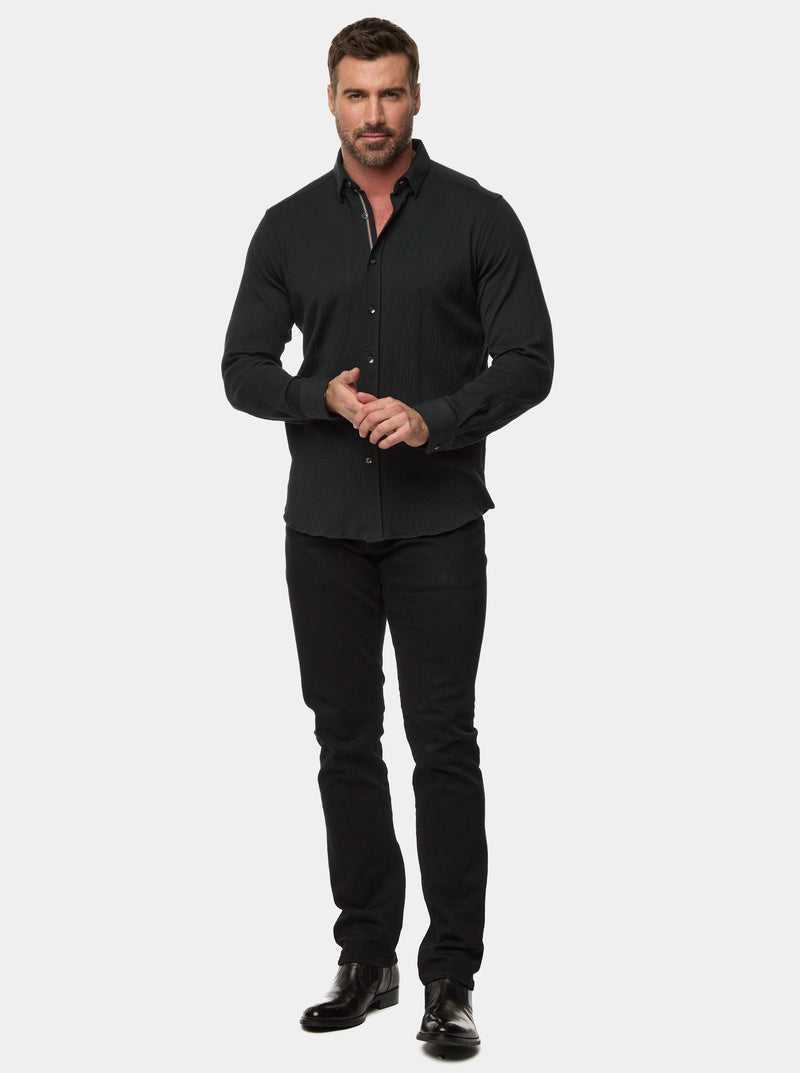 Robert Graham Hammond Long Sleeve W Oven Shirt Black | 67153JFUC